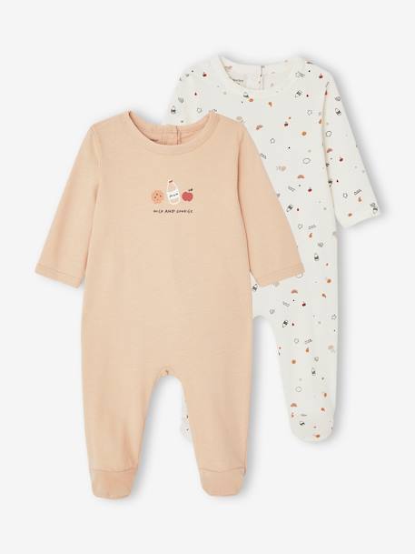 2er-Pack Baby Strampler aus Jersey Oeko-Tex - cappuccino - 1