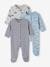 3er-Pack Baby Strampler aus Interlock Oeko-Tex - grau+blau+gestreift - 1