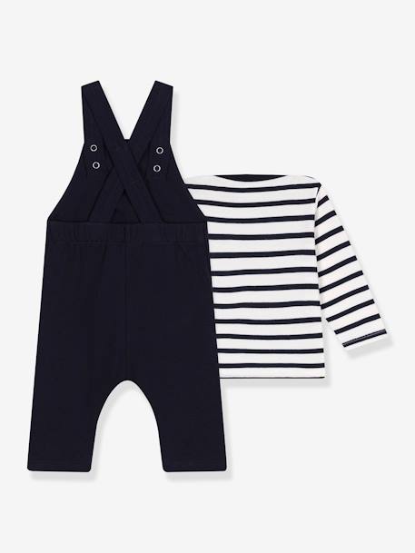 Baby-Set: Latzhose & Ringelshirt PETIT BATEAU - marine - 3