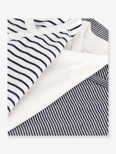 3er-Pack Baby Wickelbodys PETIT BATEAU - marine - 3