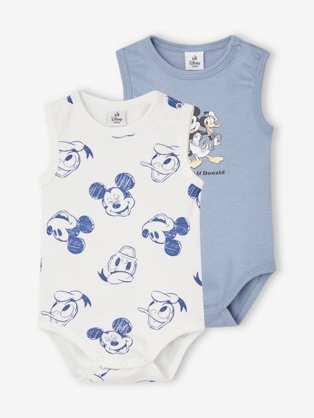 2er-Pack ärmellose Baby Bodys Disney MICKY MAUS himmelblau 1