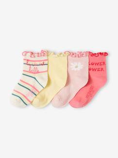 Maedchenkleidung-4er-Pack Mädchen Socken mit Rüschen Oeko-Tex