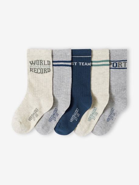 5er-Pack Jungen Sportsocken Oeko-Tex weiß meliert 1