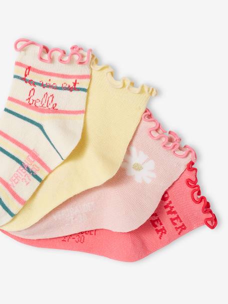 4er-Pack Mädchen Socken mit Rüschen Oeko-Tex - wollweiß - 2