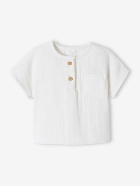 Baby Henley-Shirt, personalisierbar wollweiß 1