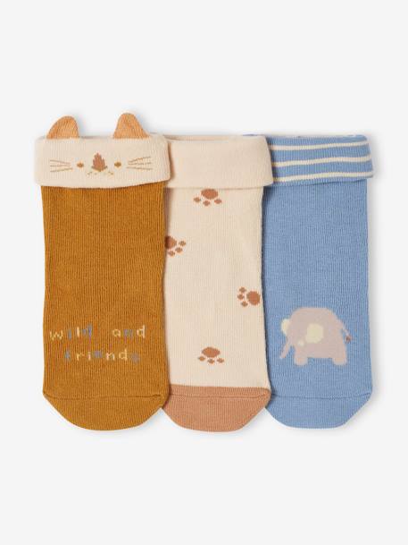 3er-Pack Baby Socken mit Tieren Oeko-Tex graublau 2