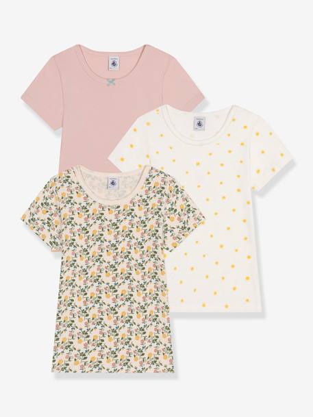 3er-Pack Mädchen T-Shirts PETIT BATEAU altrosa 1