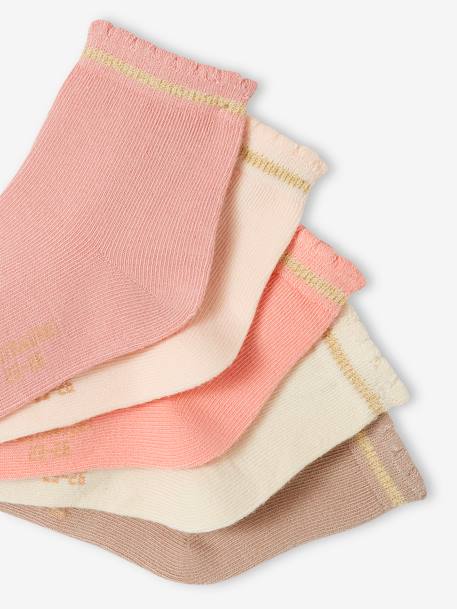 5er-Pack Mädchen Baby Glitzersocken BASICS Oeko-Tex hellrosa+rosa 2