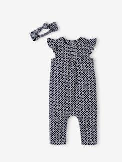 -Mädchen Baby-Set: Overall & Haarband