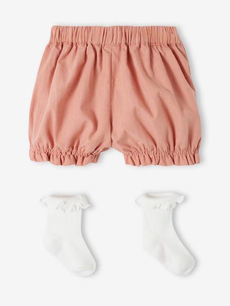 Mädchen Baby-Set: Shorts & Socken rosa 4