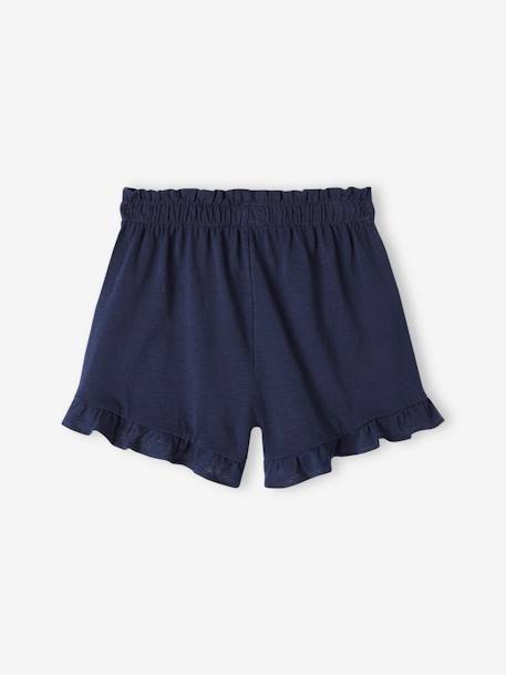 Mädchen Shorts mit Volants blau+marine+wollweiß 5