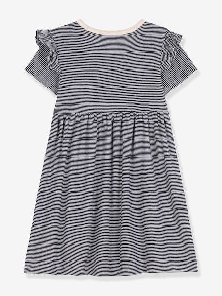 Geripptes Mädchen Sommerkleid PETIT BATEAU - blau - 2