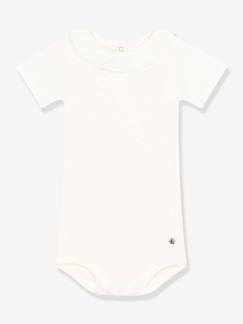 Babymode-Baby Kurzarm-Body mit Kragen PETIT BATEAU, Bio-Baumwolle