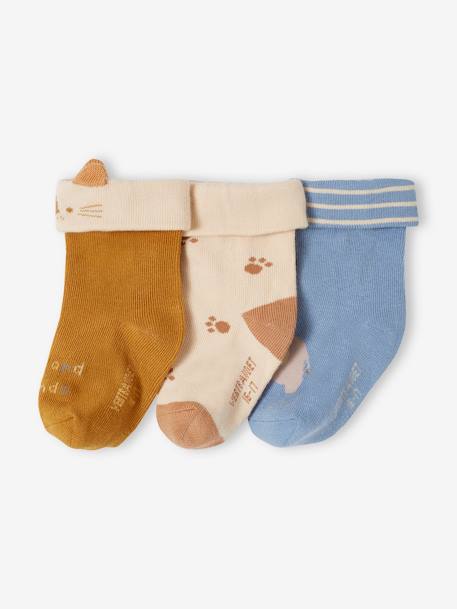 3er-Pack Baby Socken mit Tieren Oeko-Tex graublau 1