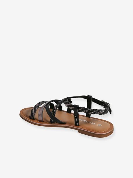 Kinder Sandalen mit überkreuzten Riemchen - set schwarz - 3