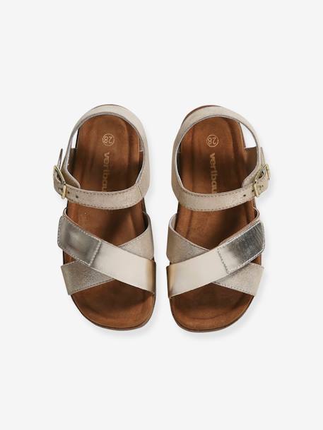 Kinder Sandalen in Glanz-Optik gold 4