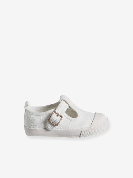 Baby Stoff-Sandalen gelb+wollweiß 7