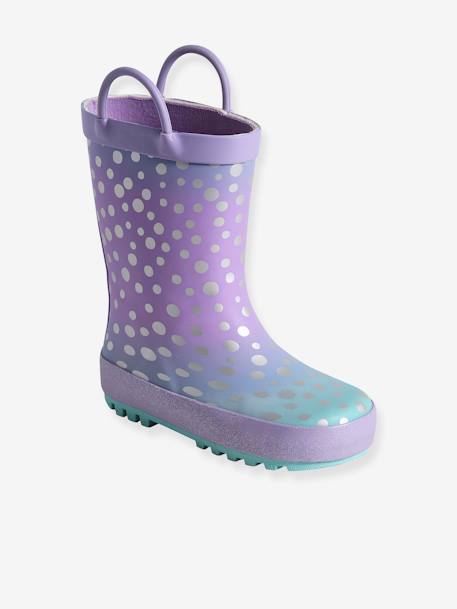 Kinder Gummistiefel violett bedruckt 1