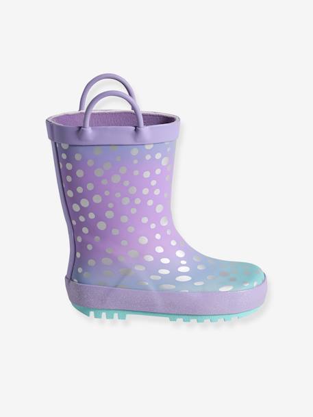 Kinder Gummistiefel violett bedruckt 2