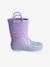 Kinder Gummistiefel violett bedruckt 2