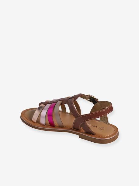 Mädchen Römersandalen - camelfarben+neongelb+set braun - 22