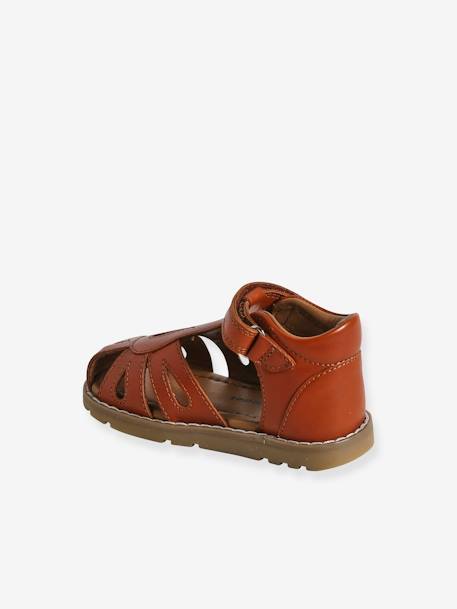 Baby Sandalen mit Klettverschluss - gold+mahagoni+marine - 8