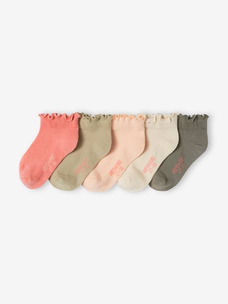 5er-Pack Mädchen Rüschensocken BASICS Oeko-Tex - pfingstrose - 1