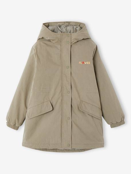 Mädchen 3-in-1-Jacke mit Recycling-Polyester khaki 6