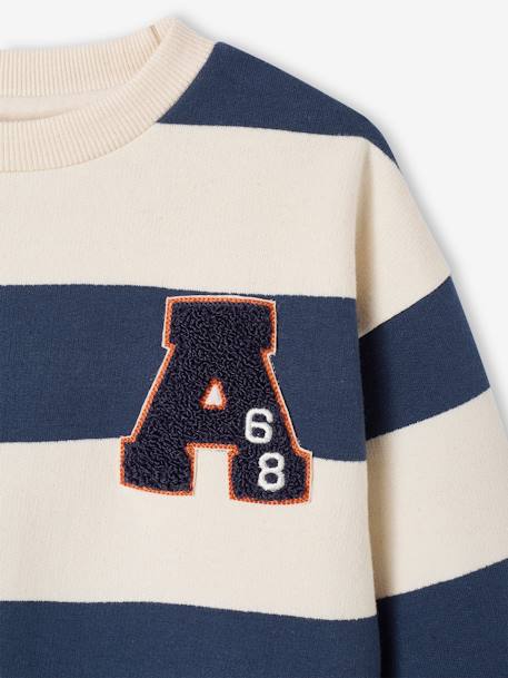 Jungen Sweatshirt mit Frottee-Patch Oeko-Tex aprikose+nachtblau 8