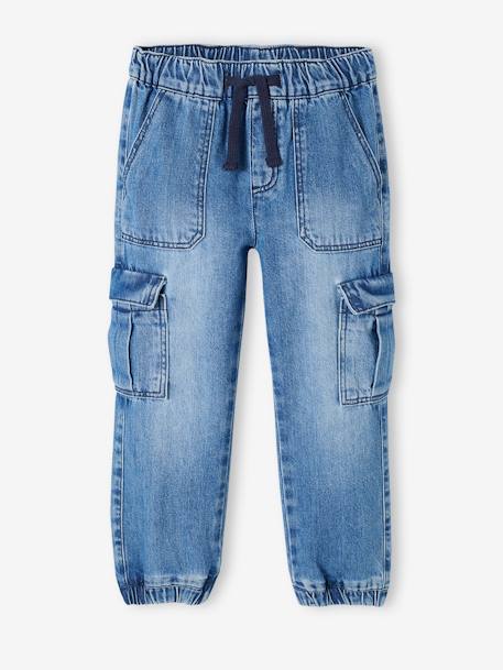 Jungen Cargo-Jeans mit Dehnbund Oeko-Tex - blue stone+double stone - 1