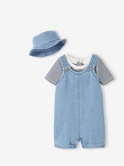 Baby-Set: Latz-Shorts, Body & Sonnenhut  [numero-image]