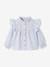 Baby Bluse mit Volants - himmelblau gesprenkelt - 1