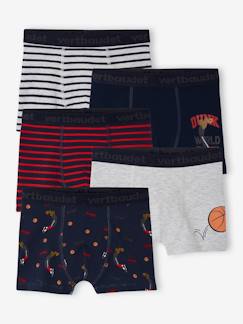 Jungenkleidung-5er-Pack Jungen Boxershorts mit Bio-Baumwolle, Basketball