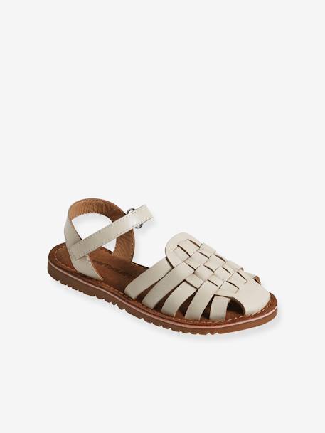 Mädchen Klett-Sandalen wollweiß 1