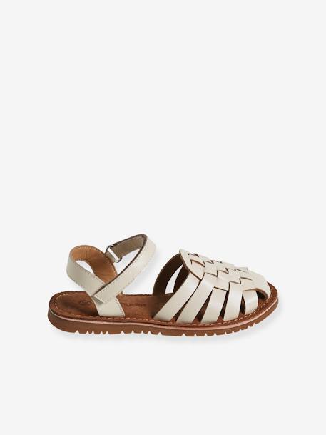 Mädchen Klett-Sandalen wollweiß 2