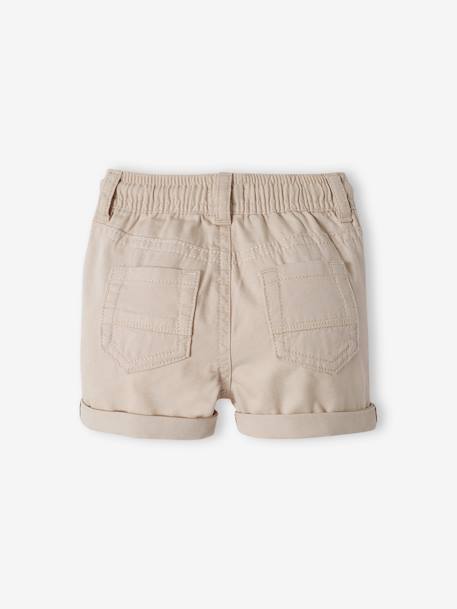 Jungen Baby Shorts mit Dehnbund Oeko-Tex - beige+camelfarben+graugrün - 2