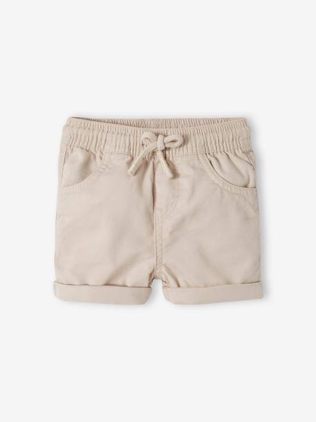 Jungen Baby Shorts mit Dehnbund Oeko-Tex beige+camelfarben+graugrün 1