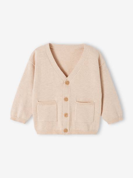 Baby Strickjacke Oeko-Tex beige meliert 1