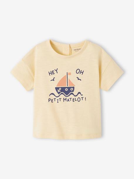 Bio-Kollektion: Baby T-Shirt mit Meeres-Motiven aqua/krabe+hellbeige/schildkröte+hellgelb/segelboot 9