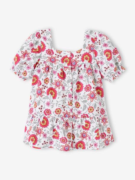 Baby Kleid mit Blumen wollweiß 2