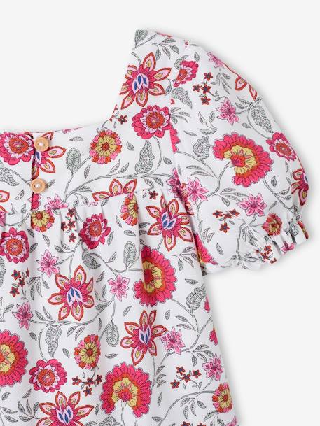 Baby Kleid mit Blumen wollweiß 3