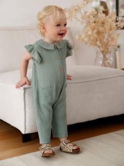 Babymode-Mädchen Baby Overall, Schmetterlingsärmel mit Stickerei