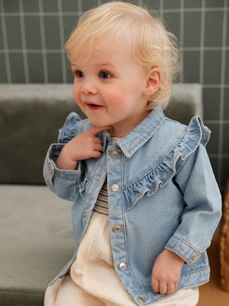 Baby Jeansjacke mit Volants Oeko-Tex - bleached - 1