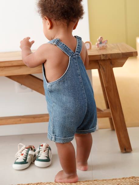 Kurze Baby Latzjeans blue stone 10