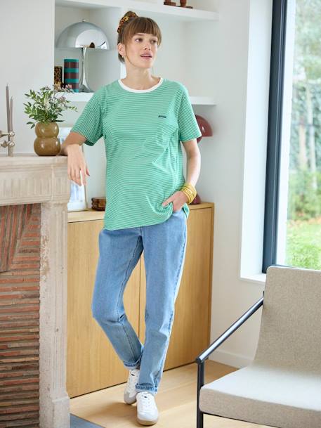 T-Shirt aus Baumwolle, Schwangerschaft & Stillzeit, personalisierbar Oeko-Tex - grün - 1