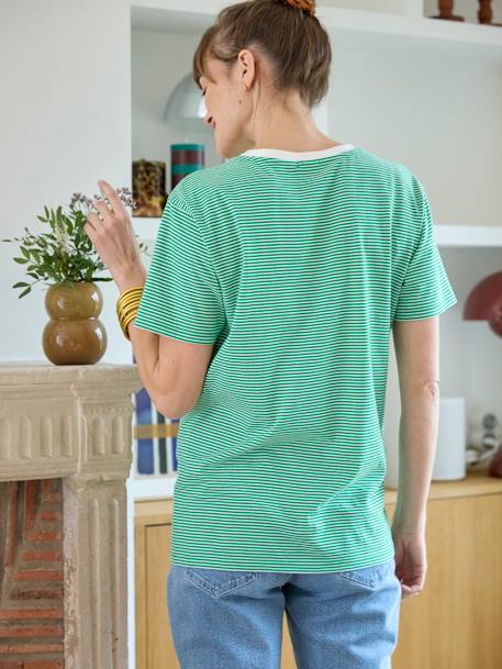 T-Shirt aus Baumwolle, Schwangerschaft & Stillzeit, personalisierbar Oeko-Tex - grün - 3