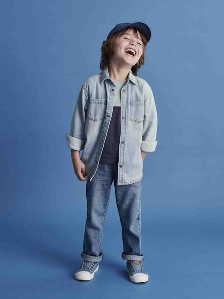 Jungen Jeanshemd, personalisierbar bleached+blue stone+schwarz denim 6