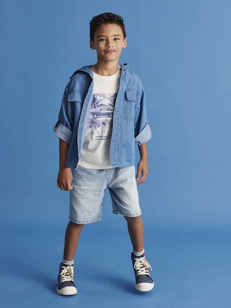 Jungen Jeans-Shorts mit Dehnbund Oeko-Tex, Bundweite verstellbar blue stone+double stone 6