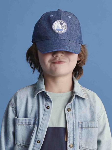 Jungen Cap mit Applikation marine gestreift 2