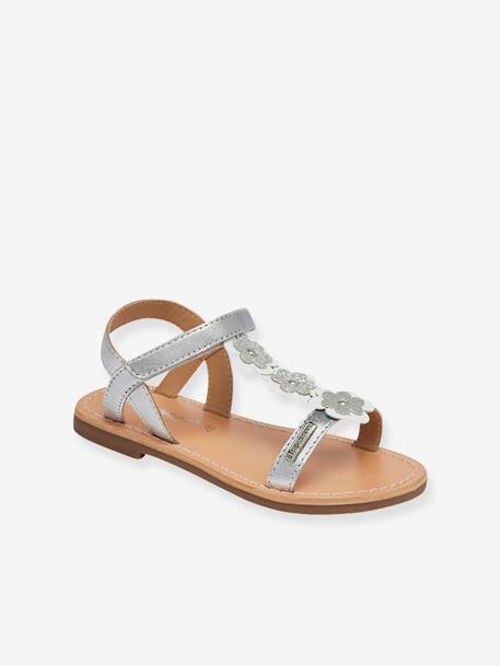 Mädchen Klett-Sandalen Ibiscus LES TROPEZIENNES PAR M. BELARBI mit Recycling-Elastomer - koralle+silber - 4